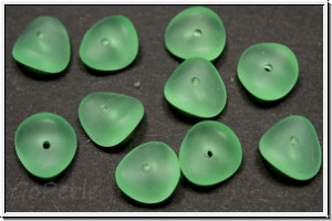 b�hm. Glasperle, Cornflake, 9mm, periot, trans., matte, 10 Stk.