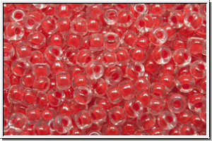 RR-11-0226, MIYUKI Rocailles, 11/0, crystal, trans., strawberry-ld., 10g