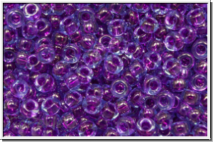 RR-11-0352, MIYUKI Rocailles, 11/0, blue, trans., fuchsia-ld., 10g