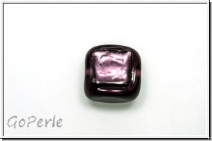b�hm. Lampenperle, Silbereinzug, Quadrat mit Einlage, amethyst, 1 Stk.