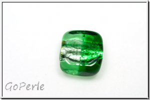 b�hm. Lampenperle, Silbereinzug, Quadrat, peridot/kelly green, 1 Stk.