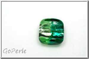 b�hm. Lampenperle, Silbereinzug, Quadrat, emerald/peridot, 1 Stk.