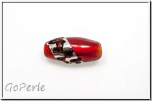 b�hm. Lampenperle, Silbereinzug, Olive, ruby mit Sprenkel, 1 Stk.