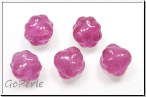b�hm. Glasperle, Kreisel, 9mm, pink, opal, meliert, 1 Stk.