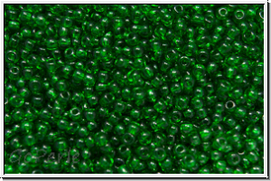 b�hm. Rocailles, 16/0, green, kelly, dk., trans., 5g