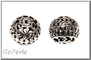 Metallperle "Fragliche Liebe", 14x17mm, antiksilberfb., Tibetsilber, 1 Stk.
