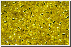 R-11-0032, TOHO Rocailles, 11/0, yellow, trans., silver-ld., 10g