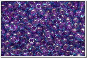 R-11-0252, TOHO Rocailles, 11/0, aqua, trans., purple-ld., 10g