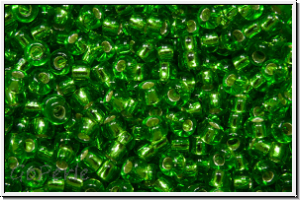 R-11-0027, TOHO Rocailles, 11/0, peridot, trans., silver-ld., 10g