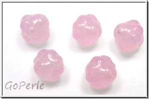 b�hm. Glasperle, Kreisel, 9mm, rose, opal, meliert, 1 Stk.