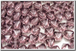 b�hm. Glasperle, Bicone, 6mm, amethyst, lt., trans., 30 Stk.