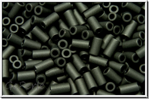 TBU-1-0049f, TOHO Bugle 1", 3mm, black, op., matte, 10g