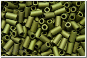 TBU-1-0617, TOHO Bugle 1", 3mm, olivine, met., matte, 10g