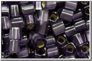 TC-03-0039f, TOHO Cubes, 3mm, tanzanite, trans., silver-ld., matte, 10g