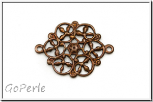 Anh�nger/Verbinder "Blume, filigran" TRINITY BRASS, Stamping, 19x13mm, antikmessingfb., Messing, 1 Stk.