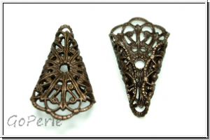 Anh�nger "Folded Filigree Triangle" TRINITY BRASS, 16x29mm, antikmessingfb., Messing, 1 Stk.