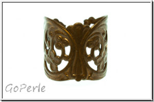 Fingerring "Dramatic Filigree" TRINITY BRASS, Durchmesser ca. 20mm, antikmessingfb., Messing, 1 Stk.