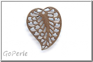 Anh�nger "Filigree Leaf" TRINITY BRASS, 15x20mm, antikmessingfb., Messing, 1 Stk.