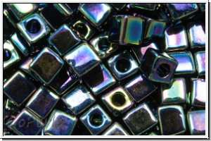SB-03-0401r, MIYUKI Squares, 3mm, black, op., AB, 10g