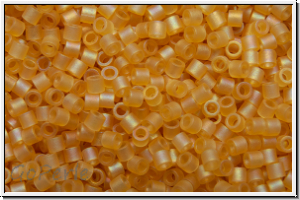 DBS0852, MIYUKI Delicas, 15/0, amber, lt., trans., matte, AB, 5g
