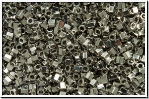 DBSC0038, MIYUKI Delicas Hex, 15/0, palladium, met., plated, 1g (Kleinere Menge!)