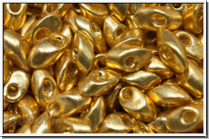LMA-4202, MIYUKI Long Magatamas, 4x7mm, gold, galv., met., duracoat, 80 Stk.