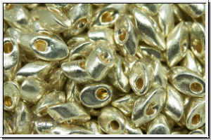 LMA-4201, MIYUKI Long Magatamas, 4x7mm, silver., galv., met., duracoat, 80 Stk.