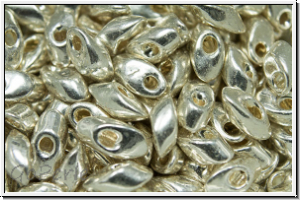 LMA-1051, MIYUKI Long Magatamas, 4mm, silver, galv., met., 80 Stk.