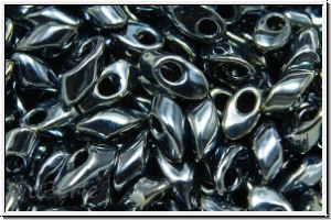 LMA-0464, MIYUKI Long Magatamas, 4x7mm, gunmetal, lt., met., 80 Stk.