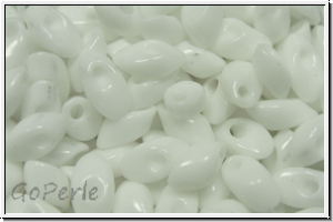 LMA-0402, MIYUKI Long Magatamas, 4x7mm, white, op., 80 Stk.