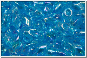 LMA-0260, MIYUKI Long Magatamas, 4x7mm, aqua, pale, trans., AB, 80 Stk.