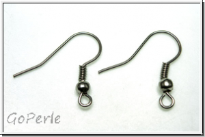 Ohrhaken "Fischhaken", 19x18x0,7mm, antiksilberfb., Messing, 1 Paar