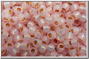 R-11-2120PF, TOHO Rocailles, 11/0, pink, lt., opal, silver-ld., perm.-finish, 10g