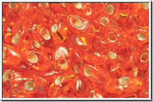 LMA-0008, MIYUKI Long Magatamas, 4x7mm, orange, trans., silver-ld., 80 Stk.