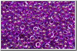 RR-15-0352, MIYUKI Rocailles, 15/0, blue, trans., fuchsia-ld., 5g