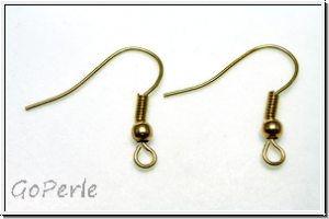 Ohrhaken "Fischhaken", 19x18x0,7mm, goldfb., Messing, 1 Paar