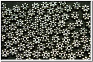 Spacer "Daisy", 4x1mm, anitksilberfb., Metall, 25 Stk.