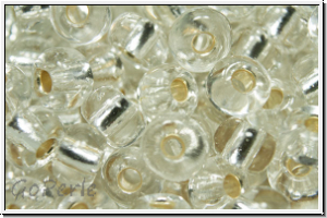b�hm. Rocailles, 05/0, crystal, trans., silver-ld., 10g