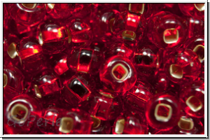 b�hm. Rocailles, 06/0, siam, trans., silver-ld., 10g
