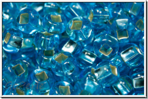 b�hm. Rocailles, 06/0, aquamarine, trans., silver-ld., 10g