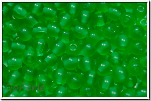 b�hm. Glasperle, rund, 4mm, green, grass, trans., semi matte, 50 Stk.