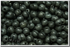 b�hm. Glasperle, rund, 4mm, dark grey/black, op., 50 Stk.