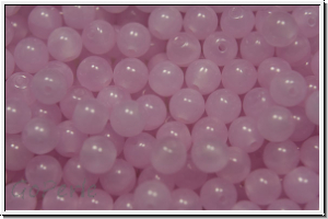 b�hm. Glasperle, rund, 4mm, pink, opal, 50 Stk.