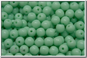 b�hm. Glasperle, rund, 4mm, green, mint, op., 50 Stk.