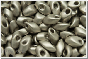 LMA-0190f, MIYUKI Long Magatamas, 4x7mm, nickel, met., matte, 80 Stk.