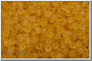R-15-0002f, TOHO Rocailles, 15/0, topaz, lt., trans., matte, 5g