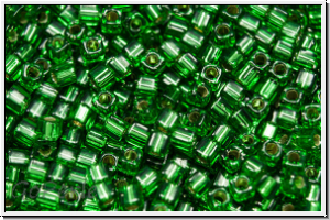 SBS-18-0016, MIYUKI Squares, 1,8mm, kelly green, trans., silver-ld., 5g
