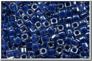 SBS-18-0239, MIYUKI Squares, 1,8mm, crystal, trans., cobalt-ld., 5g