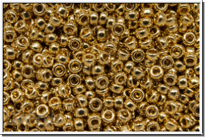 RR-15-0193, MIYUKI Rocailles, 15/0, 24K light gold plated, met., 1g (Kleinere Menge!)