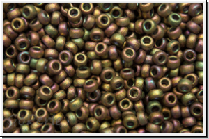 RR-15-2035, MIYUKI Rocailles, 15/0, khaki, met., iris., matte, 5g
